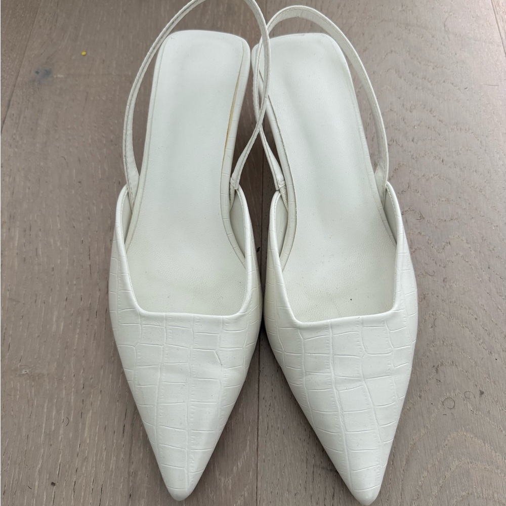 Elegant White Slingback Heels